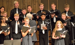 Performing "Yesterday" by McCartney and Lenon. Soloists from left, Gyllian Gaylor and Miriam Gregg