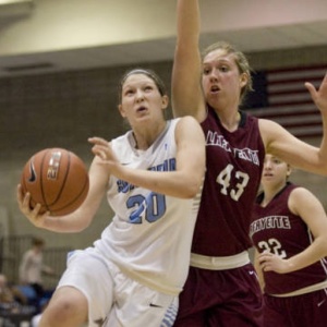 Camille on the court at Columbia University.