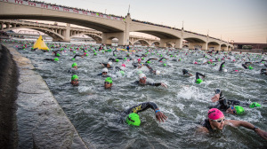 Ironman Arizona started with the swim race at Town Lake.