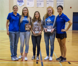 Coaches Award: Emily Hartzler MVP: Mary Shroll Most Improved: Isabella Schmoker 