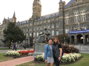 Marisa Putrasahan and Mrs. Moffitt at Georgetown University.