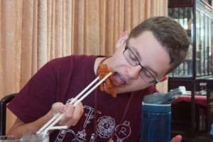 Peter Surin enjoys chicken feet at ASU's Star Talk Chinese camp.