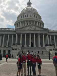 Aimee, right, and other BofA program participants at the Capitol.