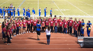 Cantamus performed the national Anthem before the Homecoming game.