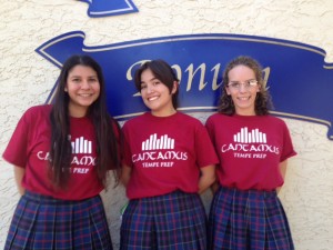 From left, Jovanna Gonzalez, Francesca Lilly and Emma Moriarty.