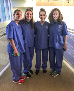 Madison Hanosh, second from right, poses with other pre-med summer program participants at Brandeis University.