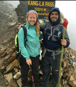 Emily Hedberg hiking in the Himalayas.