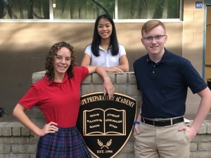 From left, Emma Moriarty, Rachel Dinh and Olek Piechaczek.