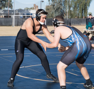 Max Hoyt prepares to take down his opponent.