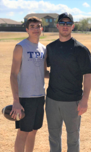 Hayden with his coach Pete Hargis.