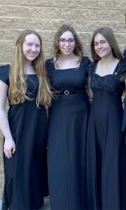 From left, seniors Lizzie Turley, Clara Moffitt and Kylie Klassen are joined this year by junior Maeve Jastrzebski in All-Regional competition.